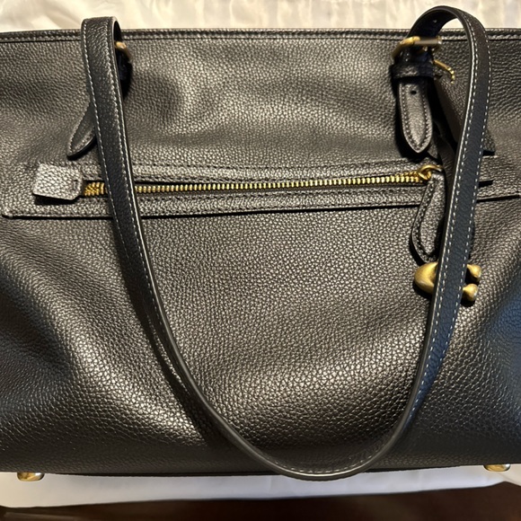 Coach Black Pebble Leather Taylor Tote Retail $325 CC395 Women’s Shoulder Purse - Picture 2 of 16